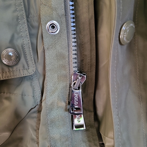 Polo Ralph Lauren Zip Down Combat Green Raincoat Jacket - Picture 7 of 8